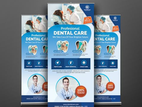 Dental Roll-Up Banner by Creative Touch | Dribbble Dental Banner, Etsy Wallpaper, Dental Ads, Dental Poster, Nursing Wallpaper, Rollup Design, Rollup Banner Design, Dental Wallpaper, Medical Poster