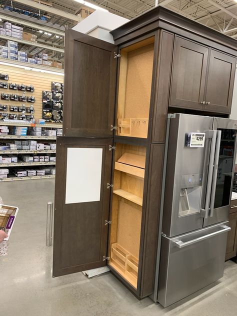 Pantry With Sink And Fridge, Walkin Fridge, Home Command Center, Custom Pantry, Kitchen Decor Inspiration, Cabinet Detailing, Kitchen Redesign, Kitchen Organizer, Kitchen Must Haves