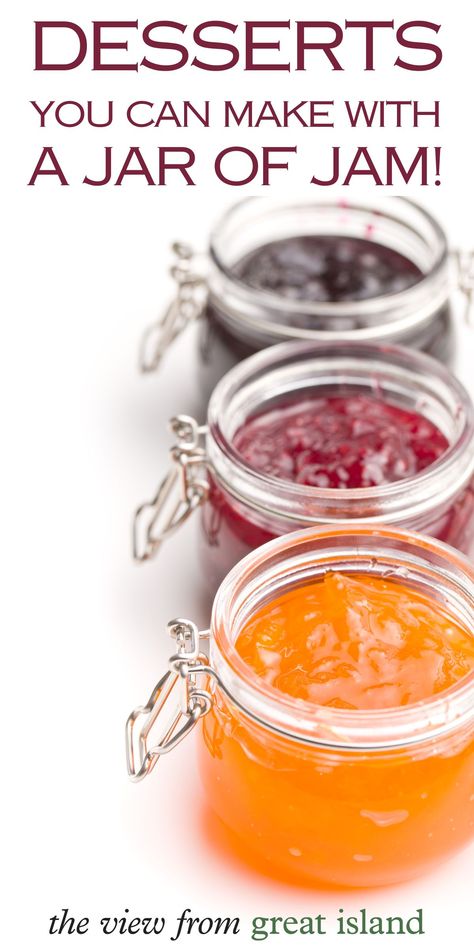 Cakes, tarts, cookies, bars, and more that start with a jar of your favorite jam! Bright and fruity jam desserts are pantry friendly! Baking With Jam, Desserts With Jam, Jam Desserts, Peach Pie Bars, Carrot Cake Jam, Sour Cherry Jam, Blackberry Jam Recipes, Jam Bars, Brownies Recipes