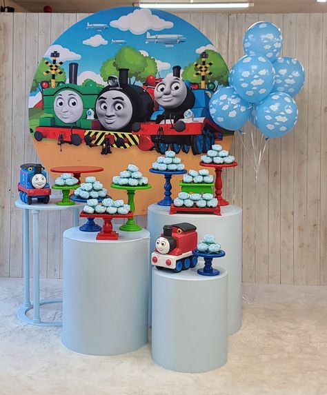 Train Theme Party, Thomas Train Birthday, Thomas Train Cake, Thomas The Train Birthday Party, Thomas Train, Train Cake, Train Theme, Trains Birthday Party, Train Birthday