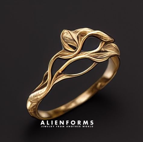 Handcrafted Wedding Rings, 3d Ring Design, Copper Rings Women, Non Binary Engagement Rings, Nature Inspired Ring, Gold Jewelry Antique, Gold Ring Design For Women, Nature Rings, Nature Jewellery