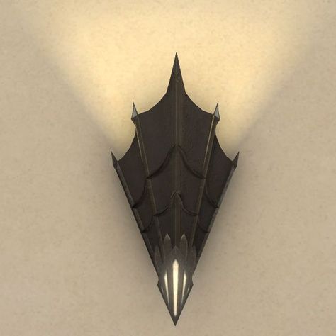 Amaurot Wall Lamp FFXIV Housing - Wall-mounted Ffxiv Amaurot, Ffxiv Housing, Art Deco Aesthetic, Final Fantasy Xiv, Wall Lamp, Wall Mount, Batman, Art Deco, Wall