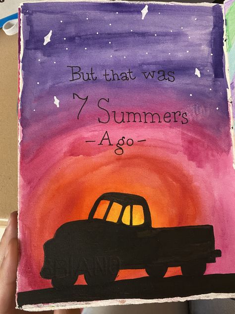 Morgan Wallen Canvas Painting, Country Canvas Painting Ideas, Song Lyric Paintings, Morgan Wallen Painting, Western Painting Canvas, Drawing Scrapbook, Music Paintings, Journal Therapy, Paint Inspo