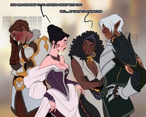 I'm back with Dragon Age 2 baby    I like to think it was Tallis who chose Nadia's clothes for the mission at Chateau Haine Dragon Age Art, Dragon Age Funny, Best Rpg, Dragon Age Games, Dragon Age 2, Game Of Thrones Funny, Bee And Puppycat, Dragon Age Inquisition, Assassin’s Creed