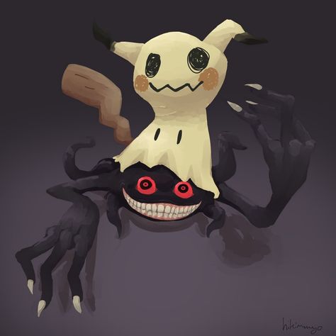 Mimikyu Without Disguise, Mimikyu Underneath, Mimikyu Real Form, Mimikyu Tattoo, Mimikyu Art, Scary Pokemon, Creepy Pokemon, Pokemon Guzma, Doflamingo Wallpaper