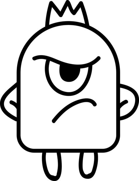 Very angry little monster, illustration, vector on white background. Angry Monster Drawing, Angry Monster, Cartoon Doodles, Angry Cartoon, Monster Drawing, Monster Illustration, Very Angry, Background Background, Simple Doodles