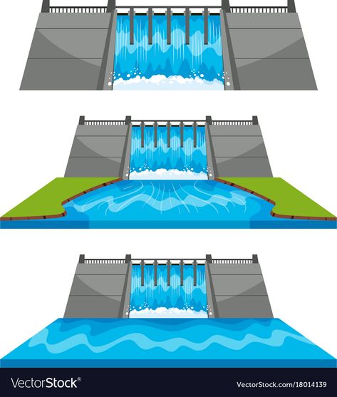 Dam Illustration, Dam Drawing, Dam Pictures, Hydropower Plant, Dam Design, Three Gorges Dam, Hydro Power Plant, Hydro Power, Hydroelectric Dam