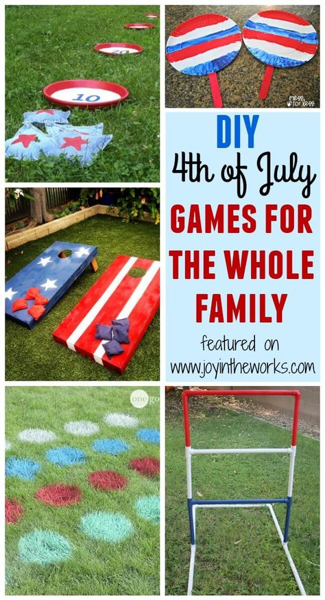 4th of July is made for good old fashioned family fun! Check out these DIY 4th of July games that the whole family will love! Decor For Events, 4th Of July Crafts, 4th Of July Games, Fourth Of July Food, Fashion Family, 4th Of July Celebration, Yard Games, 4th Of July Decorations, Patriotic Holidays