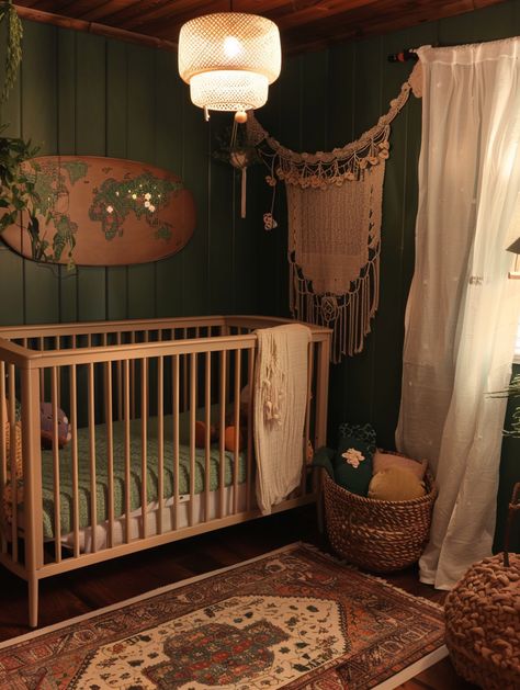 Transform your baby's room with these chic boho boy nursery ideas! Each design offers a fresh take on the boho style, integrating elements like burnt orange accents and boho nursery boy wall decor. Find out how to mix textures and colors to achieve the ultimate nursery. Alternative Nursery Ideas, Retro Nursery Ideas, Earthy Baby Nursery, Hippy Nursery, Boho Baby Boy Nursery, Thrifted Nursery, Burnt Orange Nursery, Boy Nursery Ideas Themes, Retro Baby Nursery