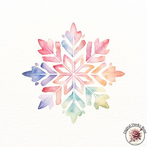 Watercolor Colorful Snowflakes Clipart: Soft Pastel Hues for Winter Crafts, Invitations, Scrapbooking, and Journaling https://digitalduskyrose.etsy.com/listing/1788431028 Bring the magic of winter into your projects with our Watercolor Colorful Snowflakes Clipart! This collection features beautifully hand-painted snowflakes in soft pastel hues, perfect for creating charming winter crafts, holiday invitations, scrapbooking layouts, and journaling pages. These high-resolution images will add a ... Snowflake Watercolor, Colorful Snowflakes, Painted Snowflakes, Painting Snowflakes, Watercolor Snowflake, Watercolor Christmas Cards Diy, Butterfly Tattoo Stencil, Pastel Winter, Snowflake Clipart