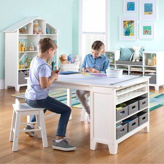 Kids Desk : Target Wooden Drawing, Kids Art Table, Painting Desk, Paint Cups, Kids Play Table, Craft Supply Storage, Kids Activity Table, Kids' Desk, Craft Desk