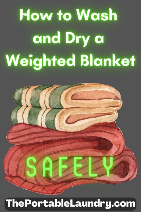 How To Wash A Weighted Blanket, Weighted Blanket Diy, Laundry Stripping, Laundry Tips, Weighted Blankets, Heavy Blanket, Large Blankets, Laundry Hacks, Weighted Blanket