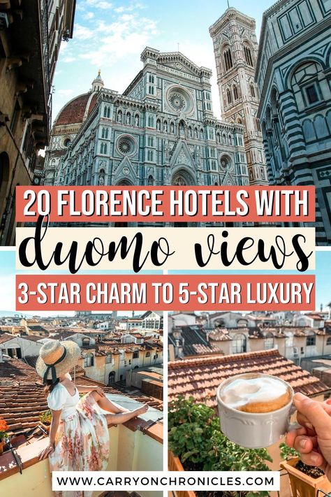 Are you searching for the best hotels in Florence, Italy? This curated collection of Florence hotels has what you’re looking for. Conveniently located within a 15-minute walk of the Florence Duomo, these beautiful properties offer stunning Duomo views. From 3-star charm to 5-star luxury, you’ll find the best property to meet your budget and wish list. Discover the best Florence hotels and start planning your dream trip to Tuscany’s capital! #florencerooftop #florencehotelroom #florencehotelview Best Hotels In Florence Italy, Florence Hotels Italy, Florence Honeymoon, Hotels In Florence Italy, Italy Trip Itinerary, Italian Hotel, Florence Duomo, Italy Tips, Beautiful Properties