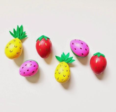 Fruit Easter, Paper Mache Eggs, Creative Easter Eggs, Easter Egg Art, Fiesta Tropical, Easter Egg Dye, Plastic Easter Eggs, Easter Eggs Diy, Easter Egg Painting