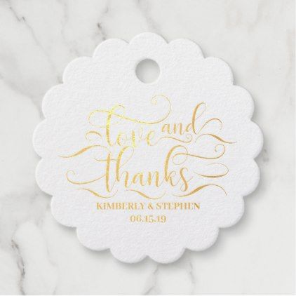 Love and Thanks Elegant Wedding Favor Tags Couples Shower Favors, Bridal Shower Honey, Blended Wedding, From My Shower To Yours, My Shower To Yours, Wedding Reception Favors, Bridal Shower Tags, Foil Tags, Gold Wedding Favors