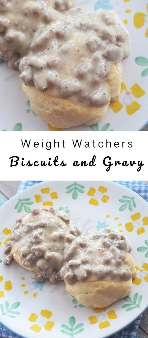 Weight Watchers - Biscuits and Gravy - Recipe Diaries #weightwatchers #breakfast #breakfastrecipes Biscuit Gravy, Weight Watchers Meal Plans, Meals Of The Day, Cucumber Diet, Weight Watchers Recipes Desserts, Weight Watchers Breakfast, Weight Watcher Dinners, Points Recipes, Zucchini Muffins