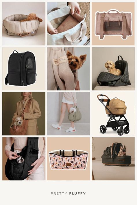 Looking for the best small dog brands that stock quality pet carriers and pet travel accessories? Look no further than the Dog Lovers Directory. From chic carrier bags to innovative pet travel solutions, we've curated a collection of top-quality dog brands to suit every pet travel need. Find your new favorite brand today at prettyfluffy.com! Dog Brands, Best Small Dogs, Dog Travel Accessories, Puppy Carrier, Dog Travel Bag, Dog Branding, Travel Products, Modern Dog, Dog Travel