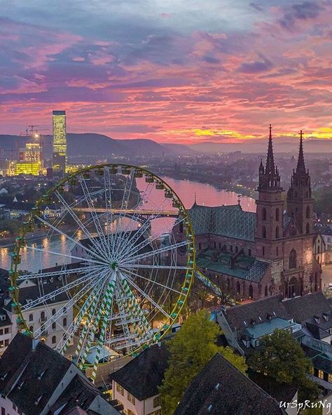 What an amazing view captured by our Basel Ambassador @ursprung. By the way do you know how many cabins the ferris wheel has? P.S.: Make sure to take part in our scavenger hunt and win amazing prizes! Link in Bio. #lovebasel #baslerherbstmesse #baselswitzerland #basel #inlovewithswitzerland #instatravel #travelgram #blickheimat #citybestpics #cbviews #theprettycities #guardiancities #exploreswitzerland #bestintravel #switzerlandwonderland #bestcitybreaks #cityphotography #cityscape #switzerla Switzerland Photography, Basel Switzerland, Wonderful Picture, Northern Europe, City Photography, City Travel, Basel, Pretty Places, Dream Destinations