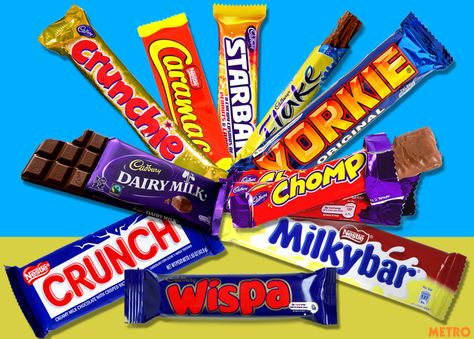 The BEST chocolate is found in England! British chocolate bars ranked from worst to best British Snacks, Fruit Cake Recipe Easy, British Sweets, British Chocolate, Nestle Crunch, Fruit Muffins, Cadbury Chocolate, Fruitcake Recipes, Chocolate Wrappers