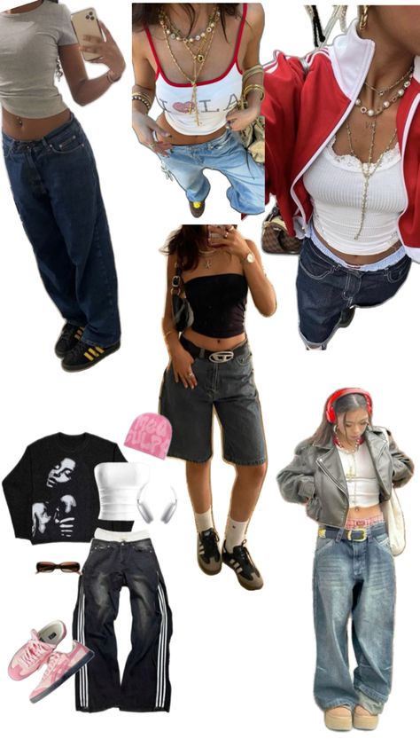 #outfit#y2k#streatwear Y2k Fashion Moodboard, Aesthetic Outfit Streetwear, 200s Outfits, Basketball Game Outfit Women, Aliyah Core, Aesthetic Y2k Outfits, Basketball Game Outfit, Y2k Street Style, Core Outfits