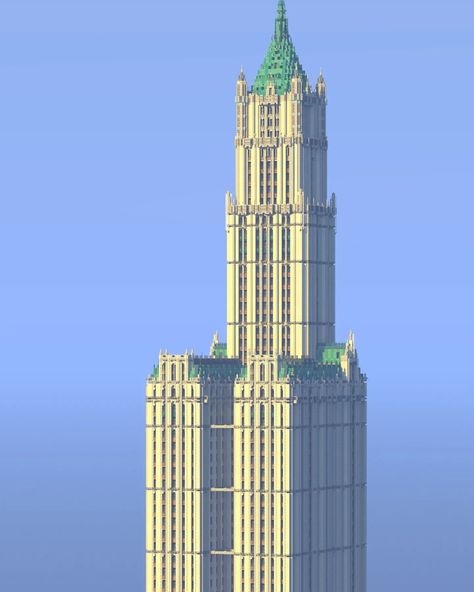 Take a look at the Woolworth building built 1:1 Scale in Minecraft! This was the tallest building in the world from 1913 to 1929! It was built and rendered by Leviax 🗽. Server-IP: NYC.BuildTheEarth.net To explore the city, or help us create it, join via the IP above or join our discord with the link in our bio! #buildtheearth #newyork #minecraft #minecraftbuilds #usa #minefact #newyorkcity #manhattan #nyc #minecraftcity #progress #mustsee #epic #tribeca #woolworth #woolworthbuilding Tallest Building In The World, Woolworth Building, Minecraft City, Manhattan Nyc, Manhattan, Minecraft, The City, Take That, Building