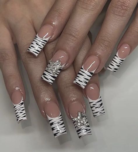 Zebra Toe Nail Designs, Zebra Nails Acrylic, Zebra Acrylic Nails, Zebra Nail Art, Wife Nails, Mob Wife Aesthetic, Nails Collection, Wife Aesthetic, Zebra Nails