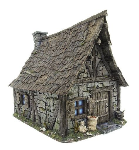 Medieval Toys, Dnd Terrain, Medieval Buildings, Medieval House, Fantasy Buildings, Clay Fairy House, Fairytale Cottage, Fantasy Architecture, Medieval Houses