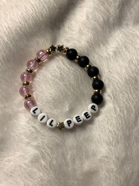 Lil Peep Glass Beaded Bracelet Lil Peep And Lil Tracy Bracelets, Lil Peep Lil Tracy Matching Bracelets, Lil Peep Bracelet Ideas, Lil Peep Bracelet, Bracelet Inspo Beads, Glass Bead Bracelet Ideas, Bracelet Ideas Beads, Beaded Bracelet Ideas, Rave Bracelets