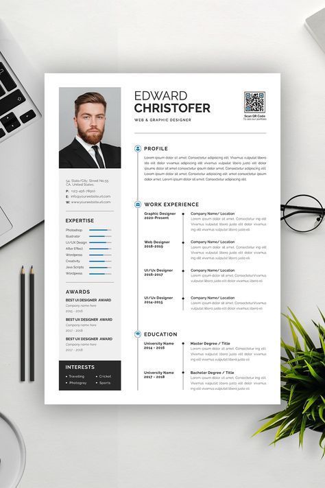 Clean and modern Resume/CV template designed to help you get that great job. All main elements are editable and customizable. You can change images with the smart object. #resume # resumetemplate #cv #resumedesign #Job cleanresume #freebies #minimalresume #professionalresume #resumedesign #psdresume #designerresume #bestcvfomat #jobresume Resume Architecture, Cv Form, Cv Photo, Resume Inspiration, Cv Resume Sample, Architecture Resume, Change Images, It Cv, Creative Cv Template