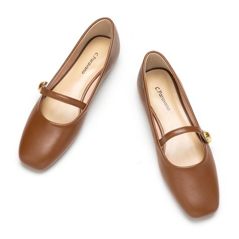 PRICES MAY VARY. 👡 Lambskin Insole & Soft Leather (Vegan Leather) 👡 Brown Flats: 0.6 inch & Come a Set of Heel Grips 👡 Mary Jane: Squared-toe elegance meets strap charm in Mary Jane's soft leather flats 👡 Rubber Sole: Experience the perfect trifecta of comfort, quality and fashion with our signature Rubber Soles 👡 C.Paravano has become a symbol of elegance and effortless glamour. Our goal always remains the same: to provide the perfect shoes that caters to all your needs Square Toe Flats, Leather Mary Jane Flats, Mary Jane Shoes Flat, Heel Grips, Mary Jane Shoes Womens, Brown Flats, Womens Ballet Flats, Mary Jane Flats, Leather Mary Janes