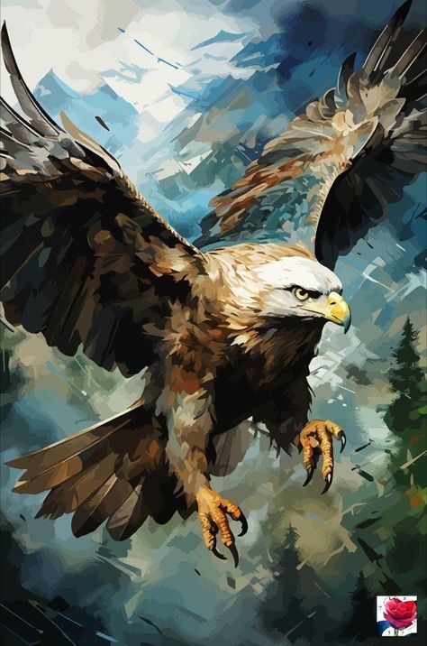 Leaf Art Diy, Eagle Artwork, Eagle Wall Art, Birds Photography Nature, Magic Runes, Eagle Painting, Eagle Pictures, Wild Animals Pictures, Eagle Art