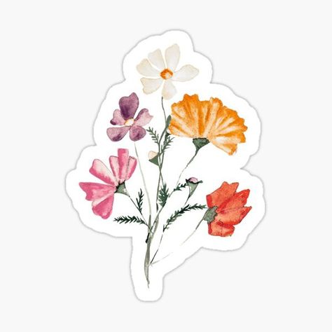 Wildflower Stickers, Stickers Online, Food Stickers, Floral Stickers, Cool Stickers, Journal Stickers, Aesthetic Stickers, Sticker Collection, Glossier Stickers