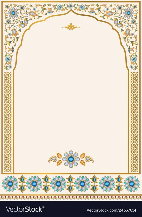 Indian Frames Design, Arabic Invitation Card, Greeting Card Design Templates, Invite Template Design, Indian Wedding Card Template, Invitation Card Design Templates, Indian Frame, Arabic Frame, Floral Wedding Cards