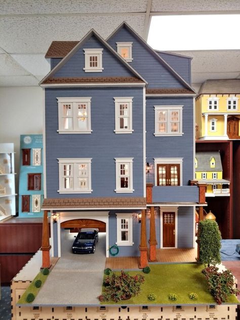 1:12 American Craftsman Wooden Dollhouse KIT Scale One Inch | Etsy Craftsman Mansion, Craftsman Staircase, Double Windows, Attic Windows, Wooden Dollhouse Kits, Model Houses, Porch Kits, Dollhouse Design, Double Window