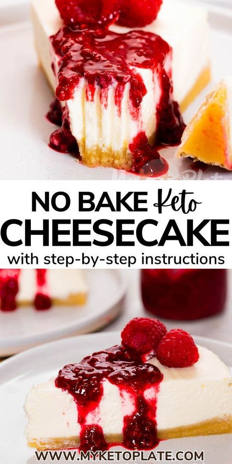 This no-bake keto cheesecake is smooth, velvety, and a breeze to make with only 10 ingredients and 10 minutes of prep time. Discover how to create a low-carb, sugar-free cheesecake that doesn't require any baking. If you're longing for cheesecake without the hassle of oven baking, I've got the perfect solution for you! Keto Cheesecake No Bake, No Bake Keto Cheesecake, Keto No Bake Cheesecake, Cheesecake No Bake, Sugar Free Cheesecake, Low Carb Low Fat Recipes, Low Carb Cheesecake, Baked Cheesecake Recipe, Keto Cheese