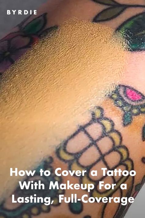 Makeup for tattoo cover Tattoo Cover Up Makeup Waterproof, Tattoo Cover Up With Makeup, How To Cover Tattoos With Makeup, Covering Tattoos With Makeup, Tattoo Makeup Coverup, Orange Concealer, Tattoo Concealer, Pro Makeup Tips, Pop Art Makeup