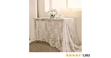 Amazon.com: QueenDream White Lace Tablecloth 60 X120 Inch Vintage Wedding Lace Tablecloths Lace Table Cover for Home Outdoor Party Fall Table Decorations : Home & Kitchen White Table Cover, Romantic Candle Light Dinner, Party Reception, White Lace Fabric, Rustic Wedding Reception, Country Wedding Decorations, Wedding Tablecloths, Fall Table Decor, Linen Store