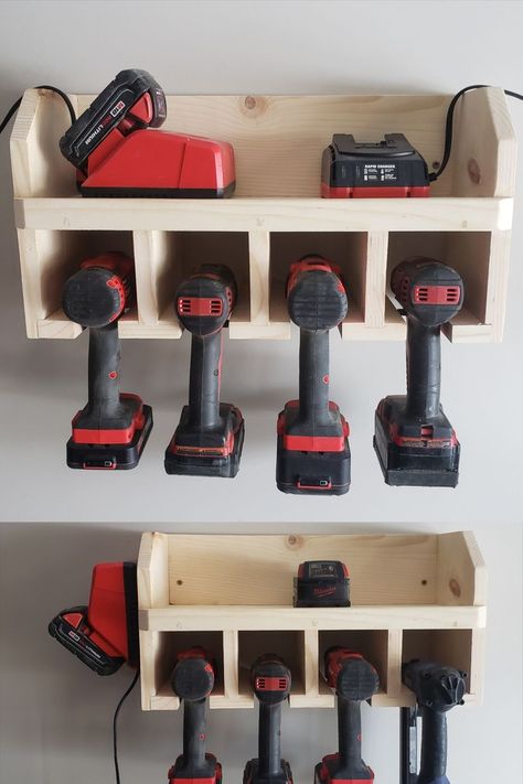 Tool Shelf, Easy Garage Storage, Garage Storage Inspiration, Power Tool Storage, Garage Tool Storage, Tool Storage Diy, Wood Projects That Sell, Garage Work Bench, Cool Wood Projects