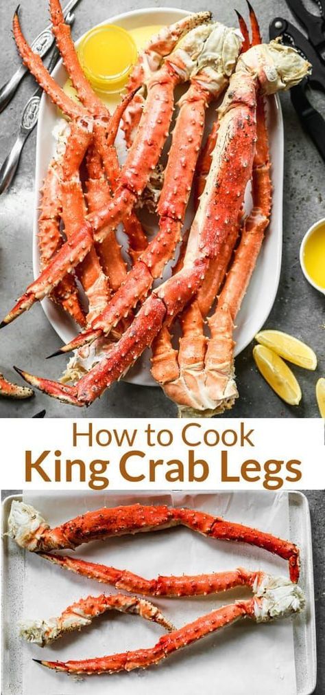 My step-by-step guide for How to Cook Crab Legs, where to buy them, what to look for, and how to serve them. This delicious and tender crab is perfect for company, holidays, or special events and could not be easier to prepare! Baked Alaskan King Crab Legs Oven, Cook King Crab, Crab Claw Recipes, Alaskan Crab Legs, King Crab Legs Recipe, Crab Legs On The Grill, Steamed Crab Legs, Grilled Crab, Chicken Tortillas