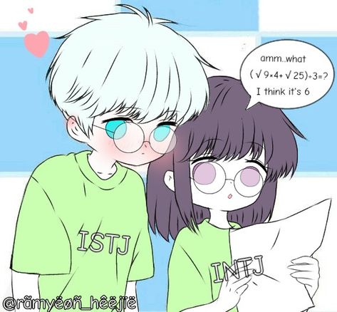 ISTJ fell iñ love 💗💚 #istj #intj #mbti Intp Istj Relationship Fanart, Istj Intj Relationship, Intj Istj Relationships, Istj Mbti Ship, Mbti Intj Ships, Intp Istj Relationship, Mbti Ships Fanart, Intj X Istj, Istj Mbti Fanart