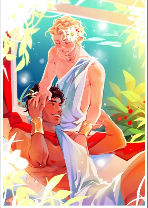 Damen And Laurent, Captive Prince, Achilles And Patroclus, Queer Books, Prince Art, Greek Mythology Art, Digital Portrait Art, Cat Books, Mythology Art