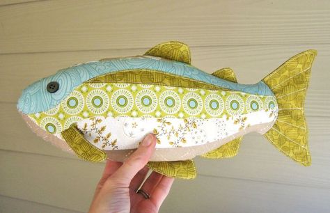 Fish Shaped Pillow, Stuffed Fish, 3d Fish, Fish Pillow, Fish Quilt, Fish Template, Paper Bag Puppets, Fabric Fish, Preschool Christmas Crafts