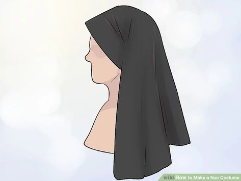 How to Make a Nun Costume (with Pictures) - wikiHow Nun Habit Sewing Pattern, Diy Nun Headpiece, Diy Nun Costume, Nun Headpiece, The Nun Costume, Nun Clothes, Nun Fancy Dress, Nun Habit, Nun Halloween Costume