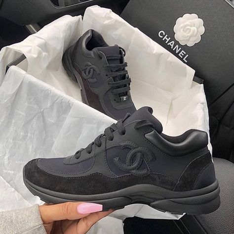 Triple Black Chanel Trainers, Chanel Price, Chanel Sneakers, Lace Accessories, Replica Designer Handbags, Chanel Purse, My Posts, Bvlgari Bags, Triple Black