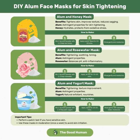 How to use alum for skin tightening How To Use Alum On Face, Alum For Skin, Alum Uses, Alum Powder, Yogurt Mask, For Skin Tightening, Face Tightening, Honey Mask, Face Tips