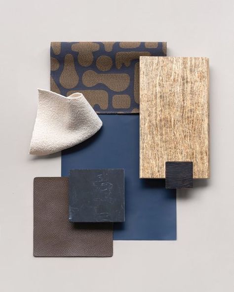 Repost from @materialbank From Luna Textiles' boucle fabric that brings texture and warmth to the visually striking marble surface from Material Bespoke Stone + Title, this palette is full of Scandinavian style. A full-grain leather from Green Hides features a two-tone, tipped grain effect, while the navy patterned upholstery is mirrored in a deeply saturated paint from Sherwin Williams and offset by lightly colored wood from HempWood and bronze metal from Brizo Explore & sample Scandinavian Blue, Material Samples, Grain Effect, Luxury Closets, Closets Design, Luxury Closets Design, Material Board, Marble Surface, Material Palette