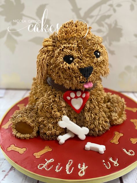 Puppy Dog Birthday Cake, Dog Birthday Cake, 3d Cake, Dog Birthday, 8th Birthday, Puppy Dog, Cake Ideas, Gingerbread Cookies, Butter Cream