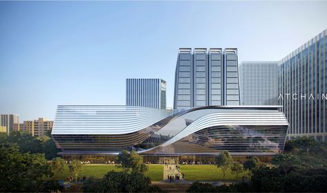 Stadium Facade, Parametric Tower, Subway Entrance, Civic Architecture, Mall Architecture, Landscape Architecture Graphics, Zaha Hadid Architecture, Shopping Mall Architecture, Futuristic Building