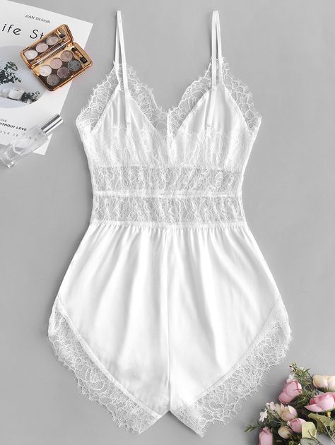 Cute Sleepwear, Pajama Romper, Cute Lingerie, Lingerie Costume, Cute Pajamas, Lingerie Outfits, Lingerie Dress, Pretty Lingerie, Lace Insert