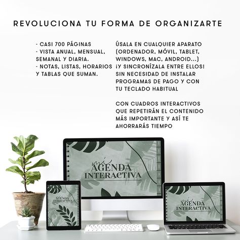 Agenda Digital, In Spanish, Digital Planner, Letter Board, Ipad, Iphone